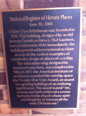 Plaque at the Church