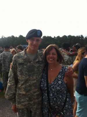 Private Jack Munger and his mom, Family Day, Ft. Jackson.